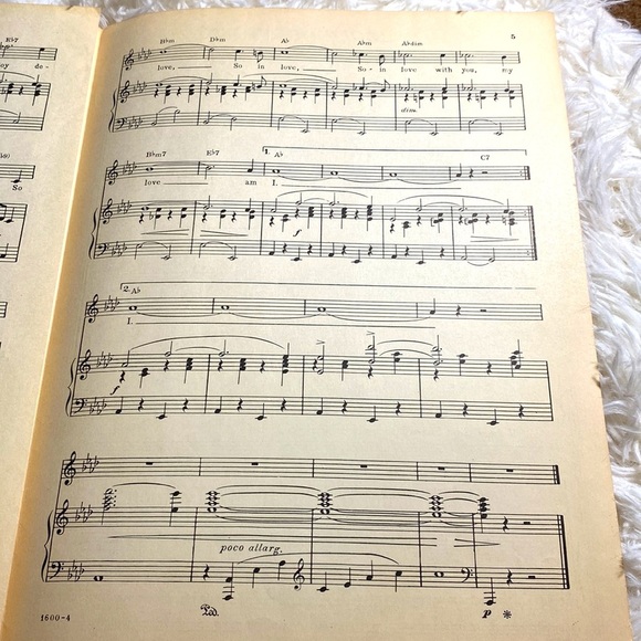 KISS ME KATE VINTAGE SHEET MUSIC SO IN LOVE COLE PORTER BROADWAY 1948 ONC EUC - Picture 7 of 8